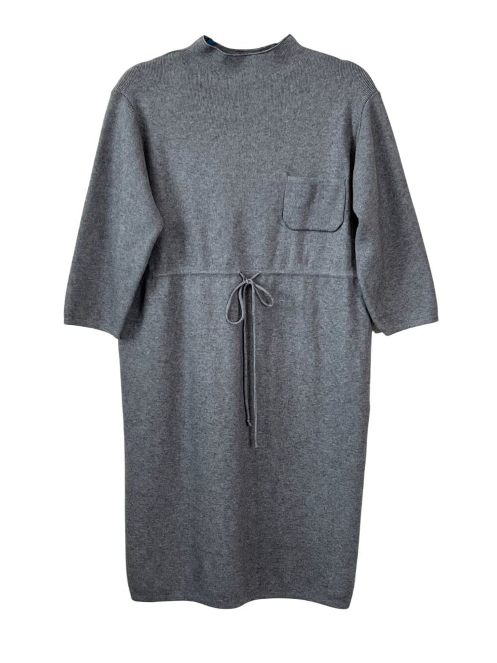 POL Gray Mock Neck Drawstring Waist Sweater Dress Size L